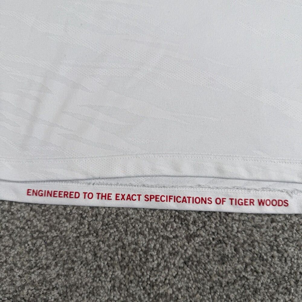Nike Tiger Woods Dri Fit ADV Golf Polo Shirt Mens Performance White Size XL - Picture 7 of 14
